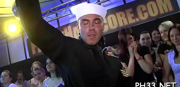 Blonde cute waiter bonks everybody